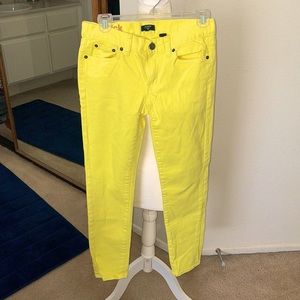 J. Crew Yellow Toothpick Ankle Jeans 24
